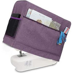 TOPINCN Sewing Machine Cover, Waterproof Sewing Machine Cover Shell with Pockets, Sewing Machine Dust Cover for Additional Accessories (Purple)