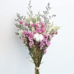 zalati Dried Flower Bouquets Natural Mini Embossing Flower Bundle Plant Stem Bundle for Decoration - Rose, Cotton, Eucalyptus, Daisy