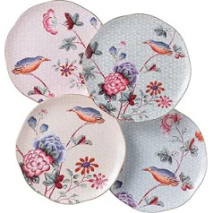 Wedgwood 50105407244 Tea Story Cuckoo bordje-Set Van 4, Porzellan, Rose