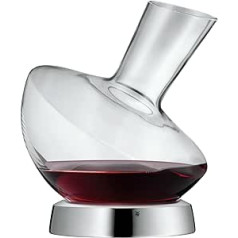 WMF Jette Weindekanter ar Edelstahl-Sockel 0,75l, stikls, Dekantierflasche für Rotwein, Weinbelüfter, pflegeleicht, formschön, edel, hochwertig,