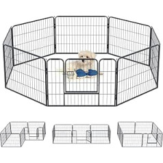 QianRuiDa Манеж для щенков На открытом воздухе В помещении 8 панелей 60 x 80 см Модульный вольер для собак Складной для мелких животных Щенок Кроли