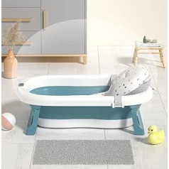 GoBuye r Ltd Baby Bath Tub for Toddlers Kids Infant - Basin - Foldable Safe Non-Slip Portable (Green)