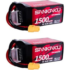 SANKAKU 6S 1500mAh Lipo 120C 22,2V Lipo akumulators ar XT60 spraudni RC FPV lidmašīnas kvadrokopteram helikoptera dronu hobija komplektā pa 2