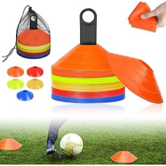 ACXIN Pack of 50 Marking Cones, Hurdles Aoordination Ladder, Marking Plates, Sport Cones Set, for Football, Cricket, Hockey, Rugby, Tennis Training