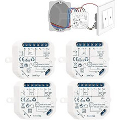 LoraTap WiFi viedais iebūvētais slēdža releja modulis elektriskajiem slēģiem aizkariem, žalūzijām un nojumēm Taimeris slēdzis rullo slēģu motoram 4 gab.