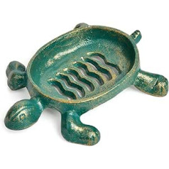 Sungmor Cast Iron Soap Holder Heavy Duty Draining Beautiful Turtles for Kitchen Bathroom Sink Soap Dish Practical and Decorative Table Soap Box