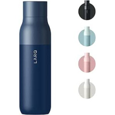 LARQ Bottle Twist Top 740 ml - Insulated Stainless Steel Drinking Bottle | Thermos Flask, BPA-Free | Reusable Water Bottle for Camping, Office and Travel | Keeps Drinks Cold and Hot, Monaco Blue