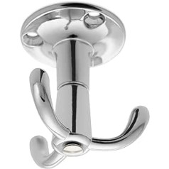 5 x Tromso 3-Way Swivel Hooks Polished Chrome 53 x 50 mm Base Diameter 40 mm BA 25 mm Aluminium Hook Wardrobe Hanger by SO-TECH®