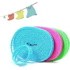 NA 3 Pack Windproof Nylon Washing Line Non Slip Outdoor Travel Camping Washing Line