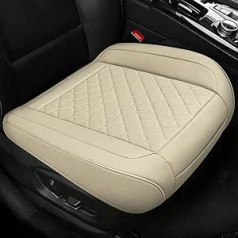 Sanqing Pack of 2 Luxury PU Leather Car Seat Covers Protective Covers for Front Seat Bottom, Compatible with 90% Vehicles (Sedan SUV Truck Mini Van) (Beige)