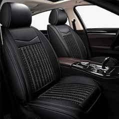 Disdada Universal Seat Cover Car Front Seats Leather Protective Covers Car Seat Set of 2 Ice Silk Available in All Seasons (Black)