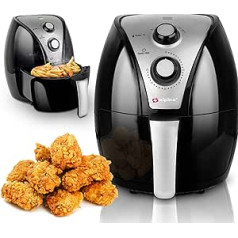 ‎Alpina Alpina karstā gaisa frier - Airfryer - XL 3,2 litri - 80-200 grādi - 1500 vati - melns