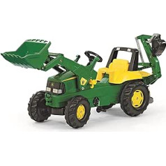 Rolly Toys RollyJunior 811076 Pedal Tractor, John Deere with Loader and Rear Excavator for Ages 3 and Above