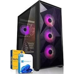 Systemtreff augstas klases spēļu dators AMD Ryzen 9 7950X3D 16x5.7GHz | Nvidia GeForce RTX 4070 Ti 12GB DX12 | 1TB M.2 NVMe | 32 GB DDR5 RAM | WLAN galddatoru kalkulators spēlētājiem, spēlētājiem un straumētājiem