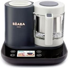 Béaba BÉABA - Babycook Smart - Connected - Baby food maker - Integrated scale - Glass bowl - Stainless steel basket - Large capacity 2.25L - Gentle steam cooking - Touch screen/app - Anthracite