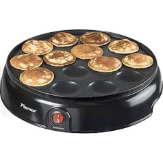 Bestron Poffertjes ierīce ar ātrās sildīšanas elementu, nepiedegošu pārklājumu, 800 W, melna