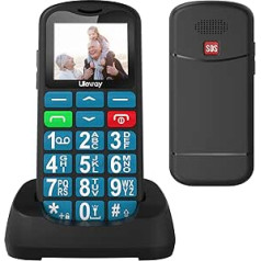 Ushining GSM Senior Mobile Phone without Contract, Large Buttons Mobile Phone for Seniors with 1.77 Inch Colour Display, Dual SIM, SOS Emergency Button, Charging Station, Torch, Speed Dial, Alarm