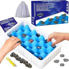 Lmazg Magnetisches Schachspiel, Magnet Spiel mit Steinen mit 20 magnetischen Schachfiguren, 1 Schwammschachbrett,1 Seil,Lernspielzeug für das Logiktraining,Lustiges TischFamilienspiel für Kinder Erwachsene