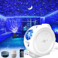 Togaga Starry Sky Projector, 3 in 1 Star Light Star Projector Smart Home Compatible Alexa Google Assistant, Galaxy LED Star Projector Lamp Night Light for Children Party Baby Bedroom Home Cinema