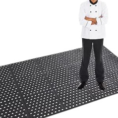 Ybaymy Rubber Mat, Ring Rubber Mat, Honeycomb Mats, Large Rubber Entrance Mats for Outdoor Use, Non-Slip Doormat Perforated Door Mat, Outdoor Carpet, Non-Slip Mat, Dirt Trapper Mat, 90 x 210 cm