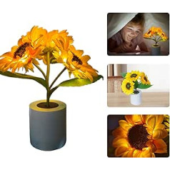 Mumisuto Sunflower Light, USB uzlādējama saulespuķu LED nakts lampa, mākslīgā saulespuķu gaisma sievietēm Mātes dienai, jubilejai, dzimšanas dienai, Ziemassvētkiem, mājai, viesistabai, galddatora dekors