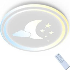 Anten Moonpie I 24 W LED griestu gaisma Bērnu istabas I griestu lampa ar tālvadības pulti I Balts I 4,5 cm Plakans I Diametrs 30 cm I Aptumšojams un krāsu temperatūra nepārtraukti regulējama 3000-6500 K