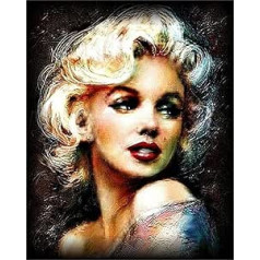 YEESAM ART DIY Oil Painting by Numbers Adults Children, Marilyn Monroe Number Painting from 5 Oil Wall Art (Marilyn Monroe, with Frame)