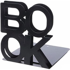 Metal Bookends Heavy Duty L Shaped Non Slip Bookends Shelf Bookends 1 Pair for Office (Black)