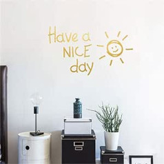 Creative englisches Alphabet Wandaufkleber — Have a Nice Day & Sun Muster, abnehmbare Wandaufkleber Art Decor Sticker, DIY Home Decor für Wohnzimmer, Schlafzimmer, Kinderzimmer (zelts)