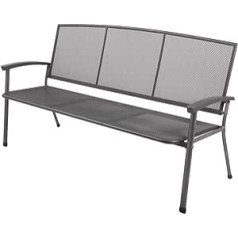 DEGAMO Rivo 3-Seater Garden Bench XL 171 cm Steel and Expanded Metal Colour Iron Grey Weatherproof Outdoor