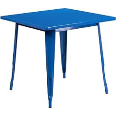Flash Furniture Felix Gartentisch für drinnen und draußen, quadratisch, 80 cm, Blau