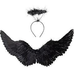 Winwild Angel Wings, melns, liels ar oreolu