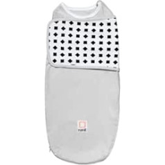 Nanit Breathing Wear Swaddle — Works Pro mazuļu monitors elpošanas izsekošanai, bez kustības sensora, reāllaika brīdinājumi, 100% kokvilna, liels (1 iepakojums), 3–6 mēneši, oļu pelēks