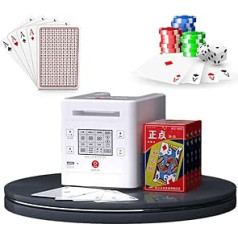 Automatic Card Dealer Shuffler, 360° Rotating Card Trading Machine 2 in 1, 4 Decks, Universal Poker Card Dispenser Table Accessories, Up to 12 Players, for UNO, Blackjack, Texas Hold'em