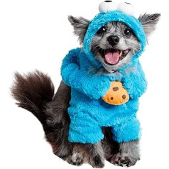 Pet Krewe Unleash The Parade Cookie Monster Dog Costume Sesame Street Pet Costumes for Small Dogs