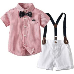 Fashion Kids Bodysuits for Baby Boys Cute Outfits T-Shirt Bow Infant Tops+Shorts Overalls Tie Clothes Gentleman Boys Outfits