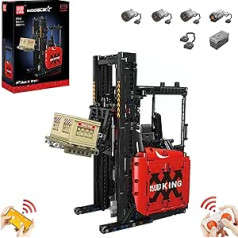 Addshiny Moc Technology Forklift Engineering Series celtniecības bloku komplekta rotaļlieta, 2,4 GHz un lietotņu RC kravas automašīnu celtniecības transportlīdzekļi ar motoru, STEM modeļu komplekts, kolekcionējamas rotaļlietas bērniem pieaugušajiem (1506 