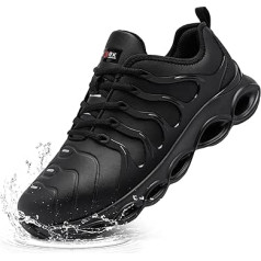 LARNMERN Safety Shoes Men's Waterproof Work Shoes Cushioning Work Trainers Lightweight Comfort Fashion Anti-Smashing Steel Cap Shoes