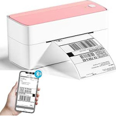 Phomemo Bluetooth Label Printer, DHL Thermal Printer 4 x 6 Label Printing Device Bluetooth Label Printer for Barcode, Amazon, Etsy, Shopify, Royal Mail, DHL, FedEx, UPS Pink