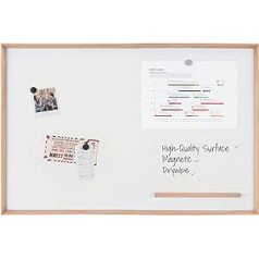 Bi-Office Inversa magnētiskā tāfele 60 x 45 cm ar Dry Erase krāsotu tērauda apdari un priedes rāmi