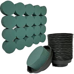20 x Oasis Wet Cylinder with Fresh Flower Trays, Foam Sponge for Weddings and Florists, Funerals, Craft Supplies