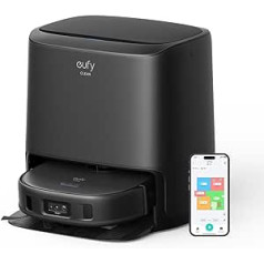 eufy Clean X9 Pro putekļsūcēja robots ar mopu un tīrīšanas staciju, 5500 Pa sūkšanas jauda, 2 rotējošas mopas, automātiska mopa tīrīšana un žāvēšana 40° leņķī, AI šķēršļu noteikšana