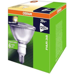 Osram Duluxstar 63147 enerģijas taupīšanas spuldze 20 vati / par 38 / E27 / atstarotāja formas / 827 silti balta