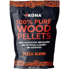 Kona picas cepeškrāsns maisījums, kūpinātāju granulas, 100% dabīgs cietkoksnes - bagātīga dūmu garša - ideāli piemērota picas krāsnīm, kūpinātājiem un kūpinātāju caurulēm - 2 mārciņas