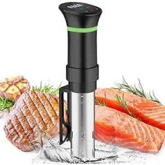 Sous Vide plīts Sous Vide Stick ar LCD skārienjutīgo displeju iegremdējamais termostats taimeris Sous-Vide plīts 1000 W traukiem līdz 20 L 25-92,5°C Lēna plīts 360° Precīza gatavošanas katla iegremdēšana