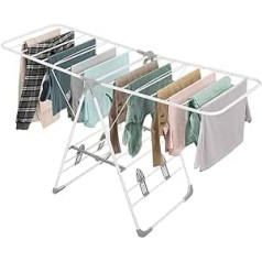 ybaymy Foldable Clothes Airer Clothes Airer Stainless Steel Clothes Airer 150 x 89 x 55 cm Clothes Airer with Height-Adjustable Wings Freestanding Clothes Airer for Socks Bedding