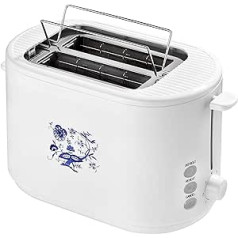 efbe-Schott SC TO 1080.1 ZWM 2-Slices Toaster with Blue Onion Pattern Decoration | Stop Button, Defrost and Crush Function, 800, White/Onion Decoration