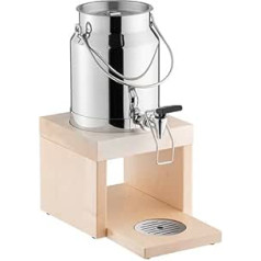 APS 10836 Milk Dispenser Bridge 31 x 20 cm Height 39 cm 3 Litres 18/8 Stainless Steel Solid Maple