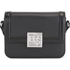 BOSS sieviešu Blanca Crossbody-N Nappa ādas plecu soma ar logotipa aizdari melns, melns 1