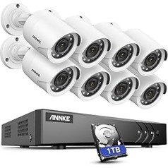 SANNCE drošības kameru komplekts 8 CCTV Onvif H.264 P2P CCTV DVR 8 CH AHD 1080p 8 Camera 1080P 2,0 MP IP66 Waterproof 36 IR LED)